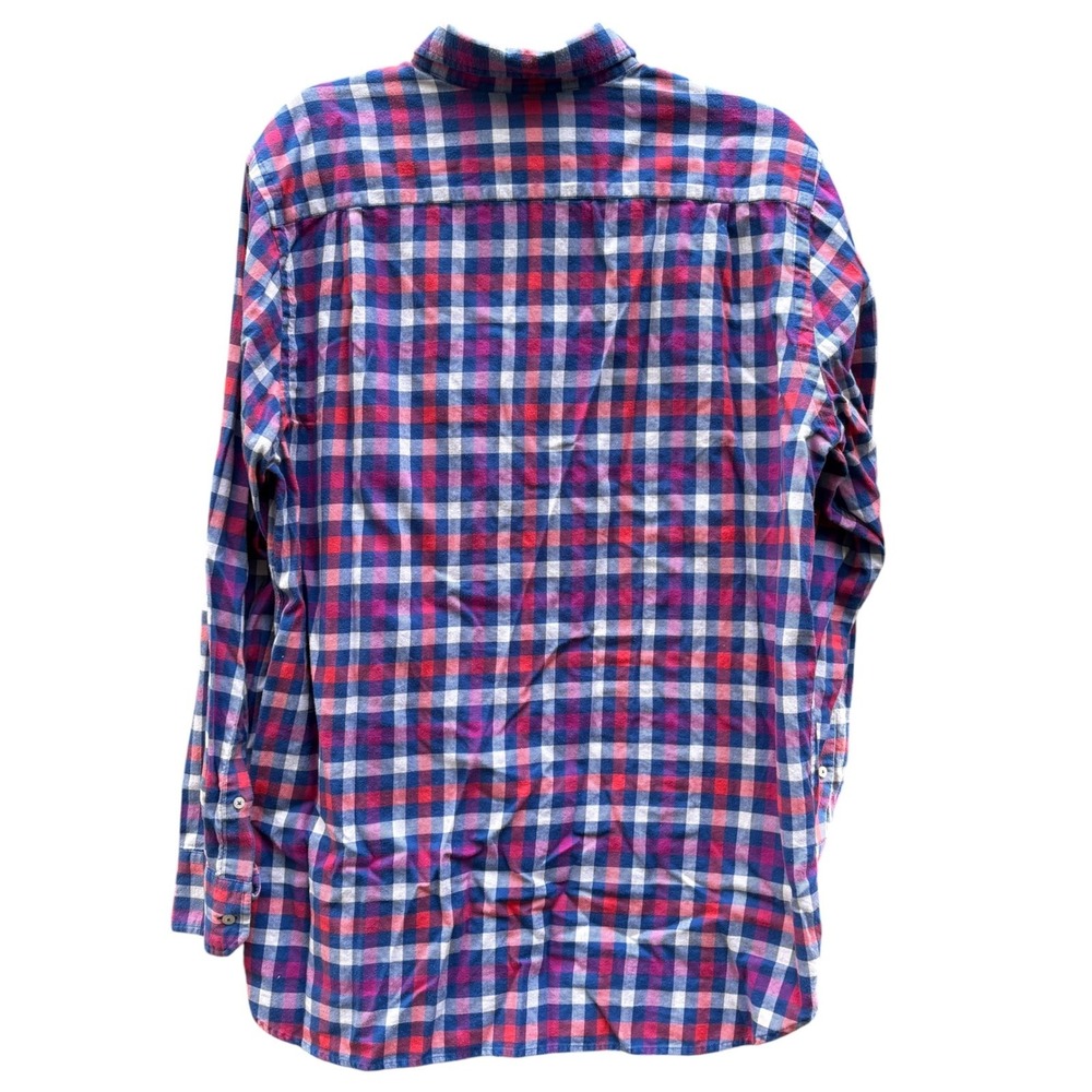 Southern Tide Mens Medium Button Down Shirt Blue Red Plaid Classic Long Sleeve - Picture 3 of 7